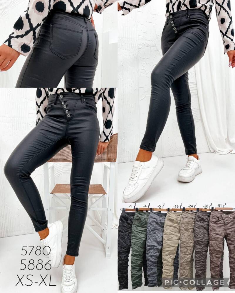 Spodnie skórzane damskie Roz XS-XL, 1 Kolor Paczka 10 szt